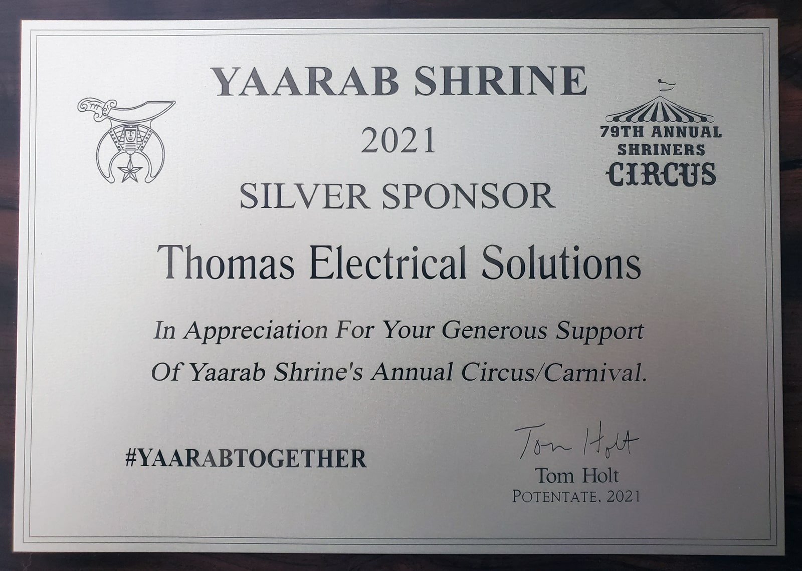 Yaarab Shrine Silver Sponsor Canton Georgia